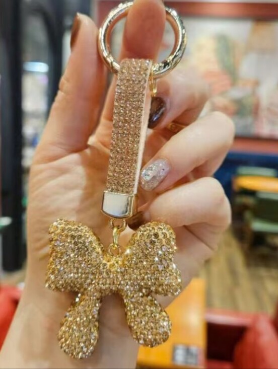 SHEIN Other - Sparkling Rhinestone Bling Bow 🎀 Keychain - Bag Charm (Gold 💛)